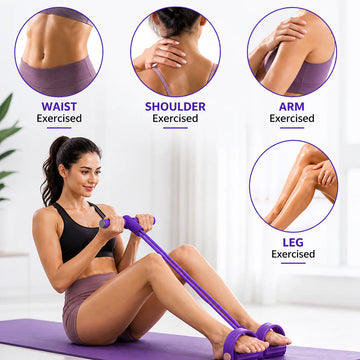 4-Tube Pedal Resistance Band – Belly Fat Burner